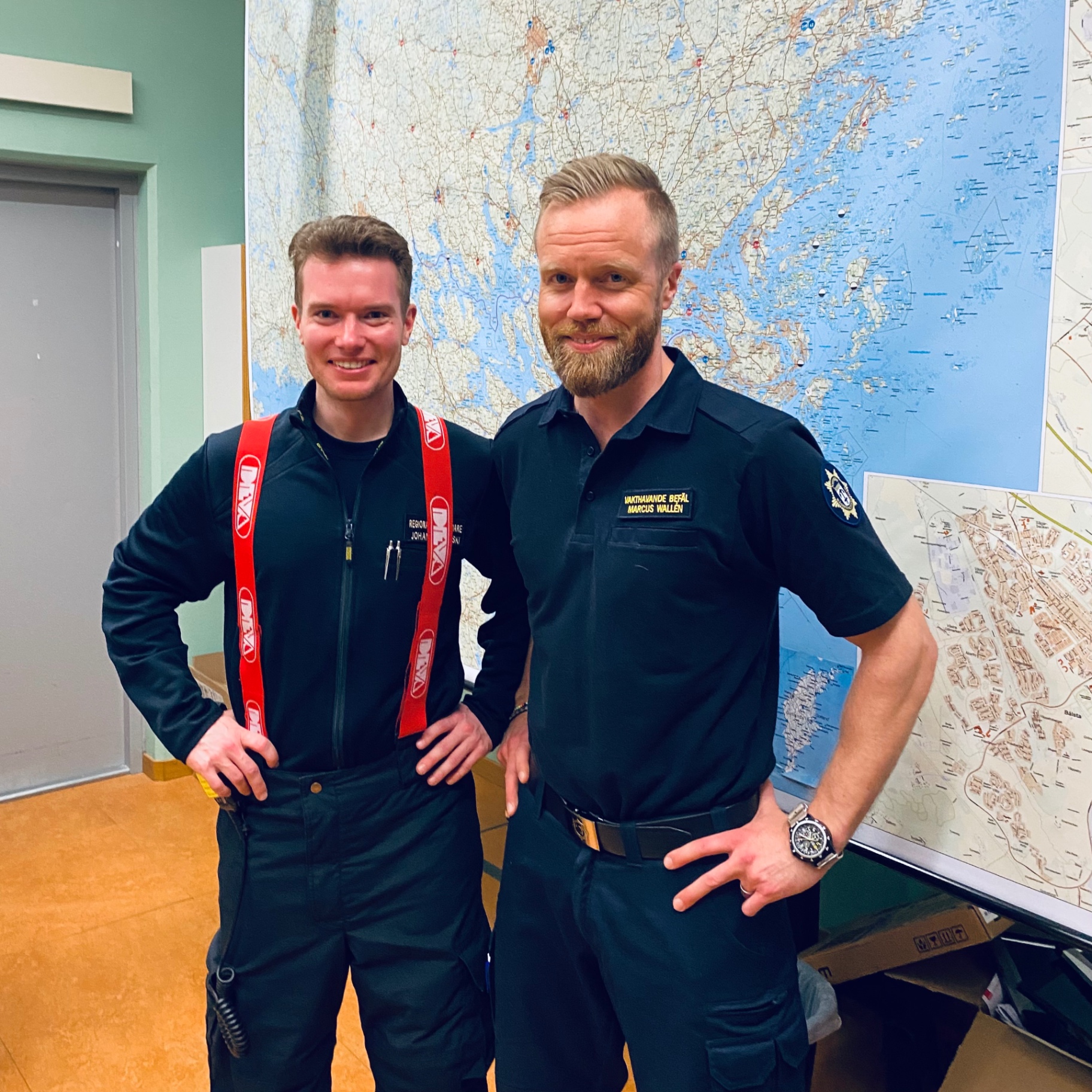 Marcus Wallén som vakthavande befäl tillsammans med Johan Szymanski